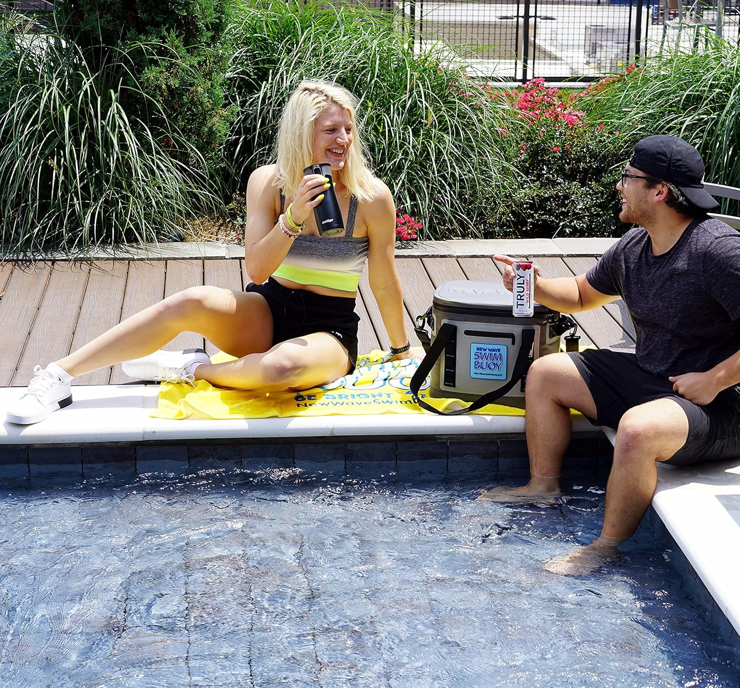Swim Buoy Soft Cooler Bag, 20 Can, Large Leak-Proof Portable Cooler with Bottle Opener & Removable Shoulder Strap V760176