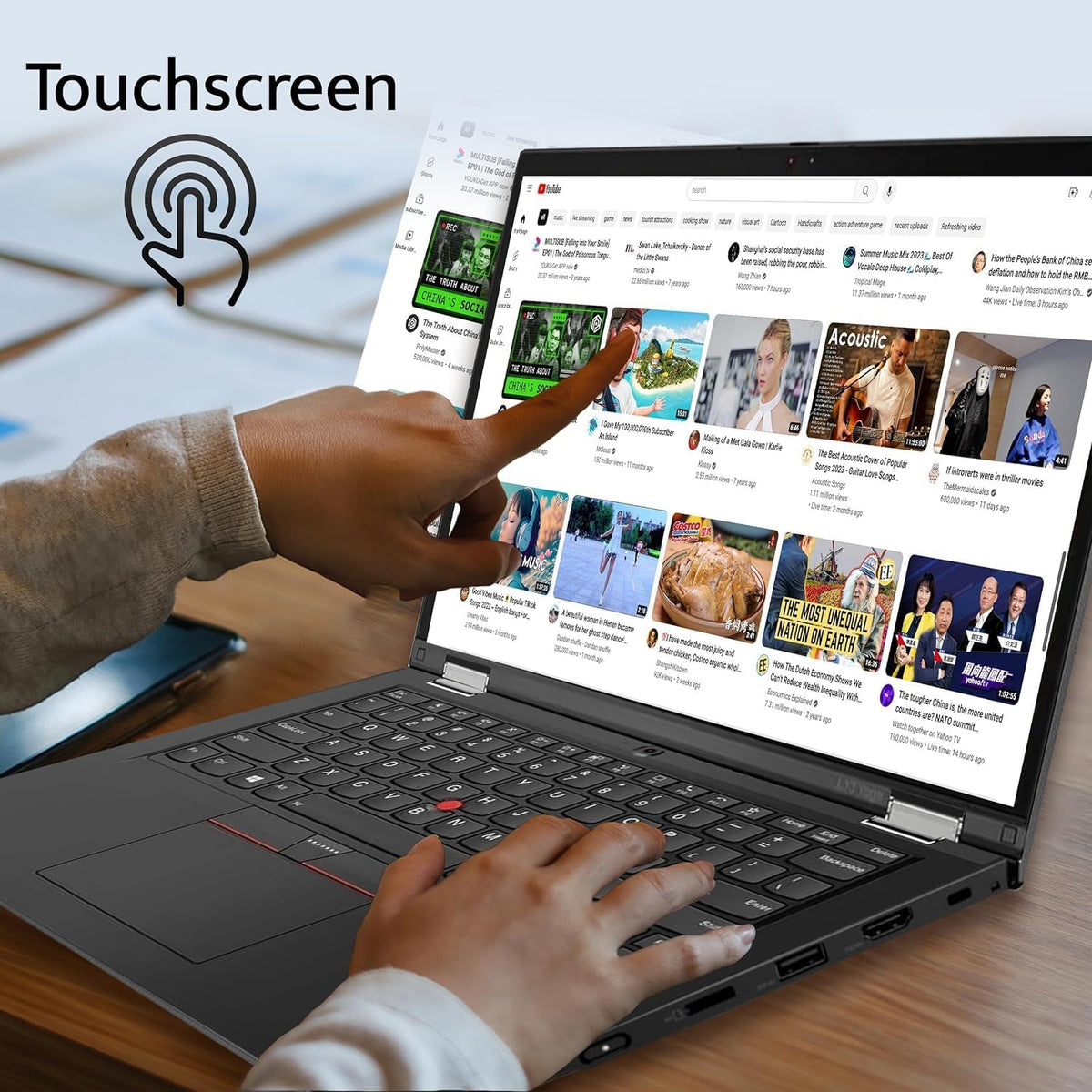 13.3" FHD Touchscreen 2-in-1 Laptop with 11th Gen Intel Core i7, 16GB RAM, 1TB SSD, Windows 11 Pro, Black N145
