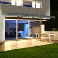 20' x 10' Gray Motorized Retractable Patio Awning with Remote Control Q536