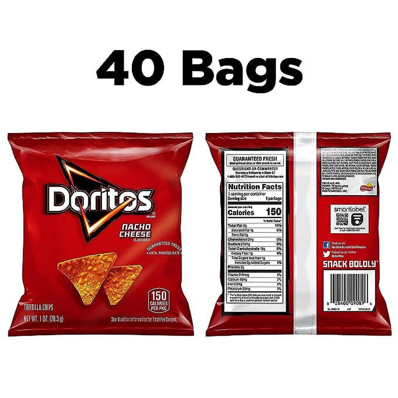 40 Count 1 oz Nacho Cheese Flavored Tortilla Chips S75039