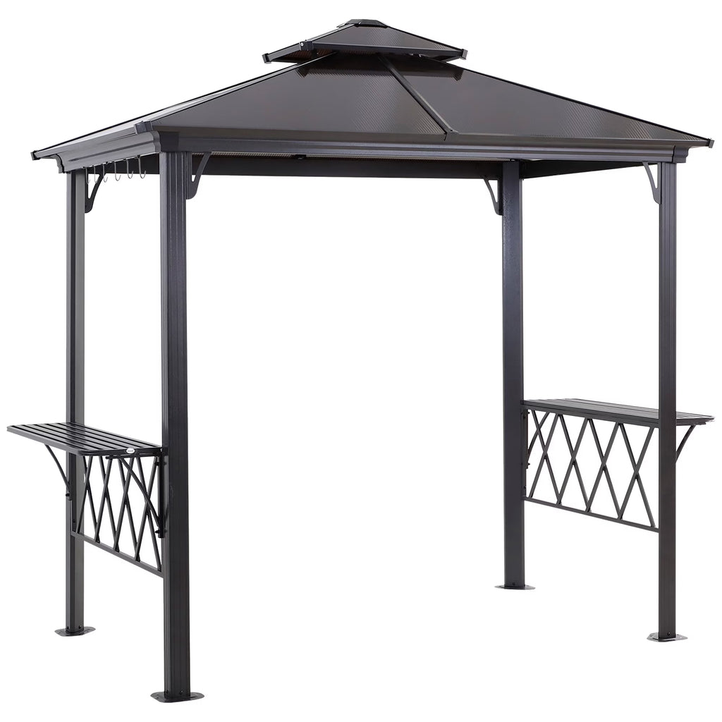 9' x 5' Hardtop BBQ Grill Gazebo with Polycarbonate Roof H412792
