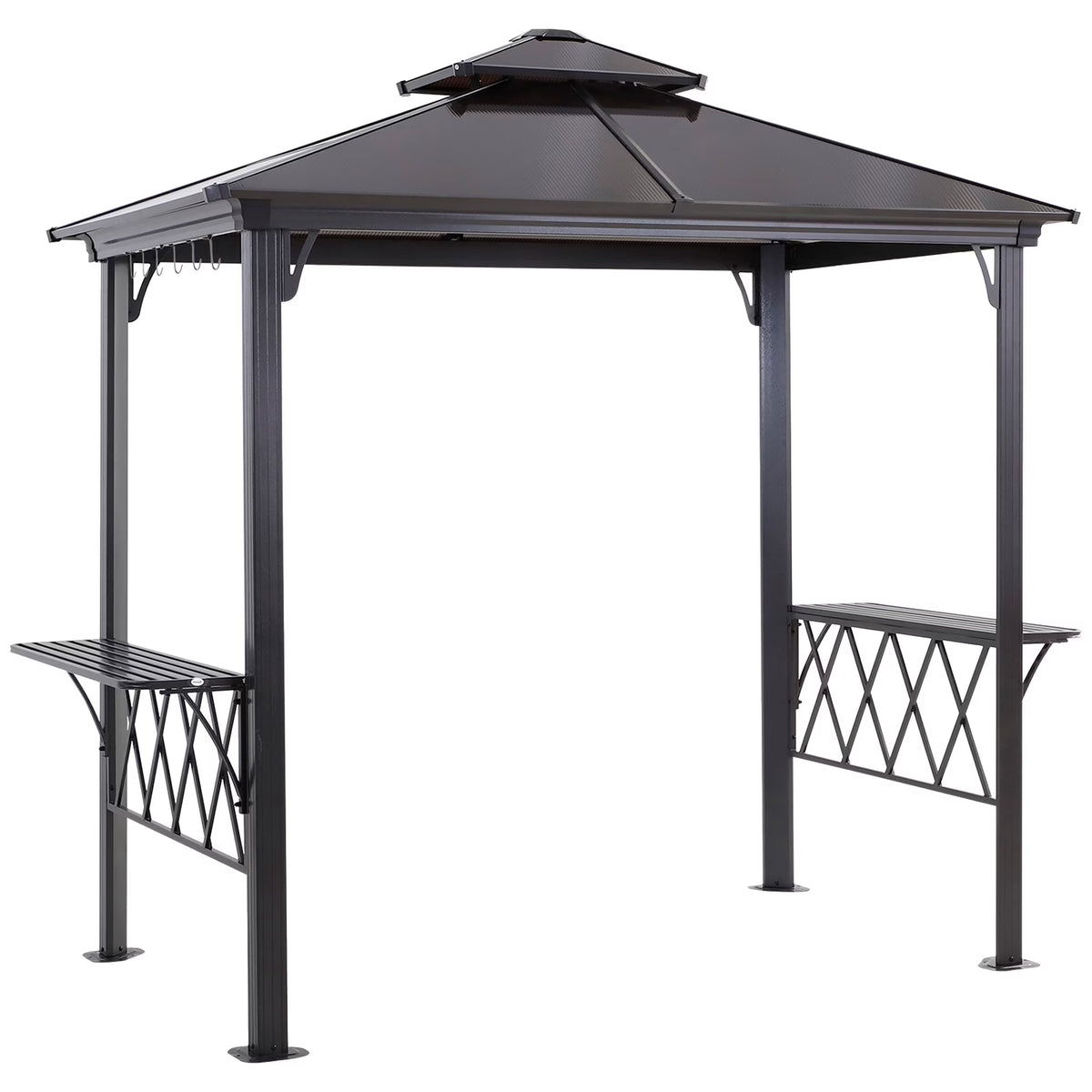 9' x 5' Hardtop BBQ Grill Gazebo with Polycarbonate Roof H412792