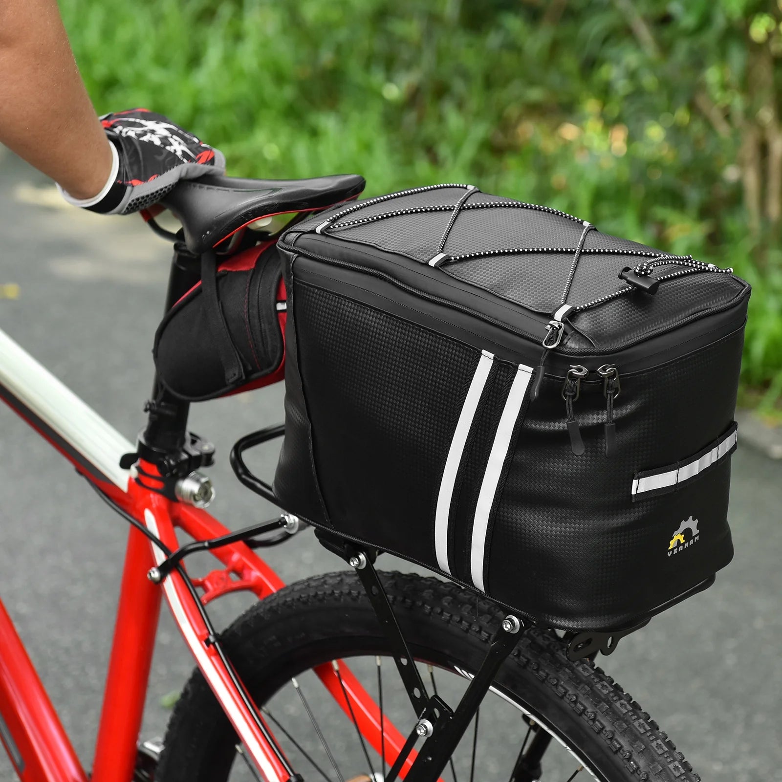 Water Resistant Bike Trunk Bag with Thermal Insulation Compartment F8845