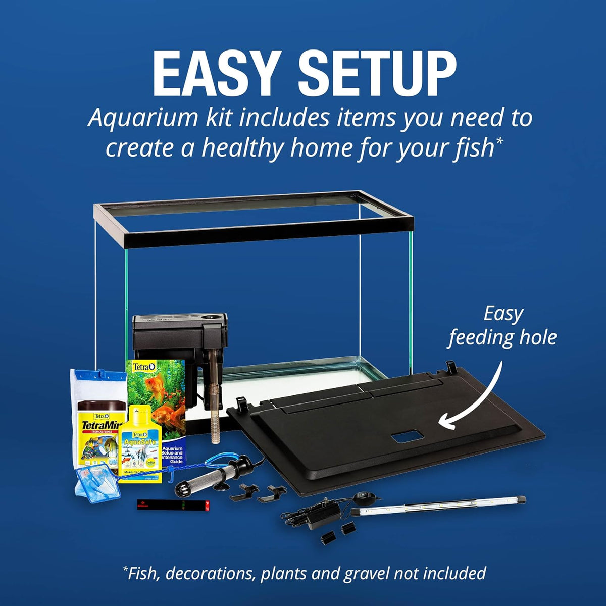 20 Gallon Complete Tropical Fish Tank Kit with LED Lighting X4371