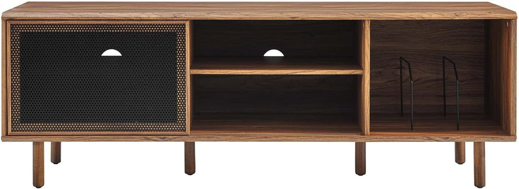 Walnut MDF Particleboard TV and Record Stand P16952