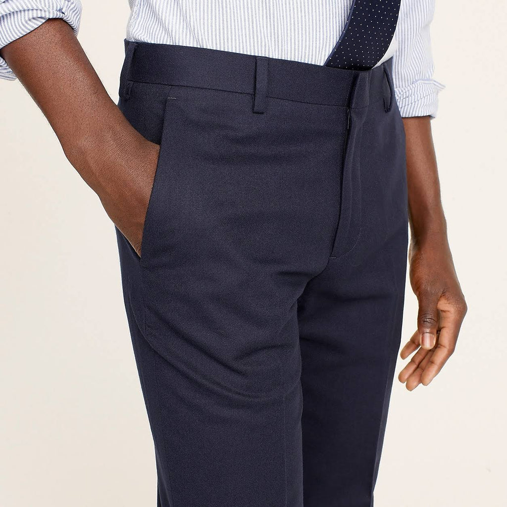 Slim-Fit Unstructured Suit Pant in Wool-Cotton Twill Y14921