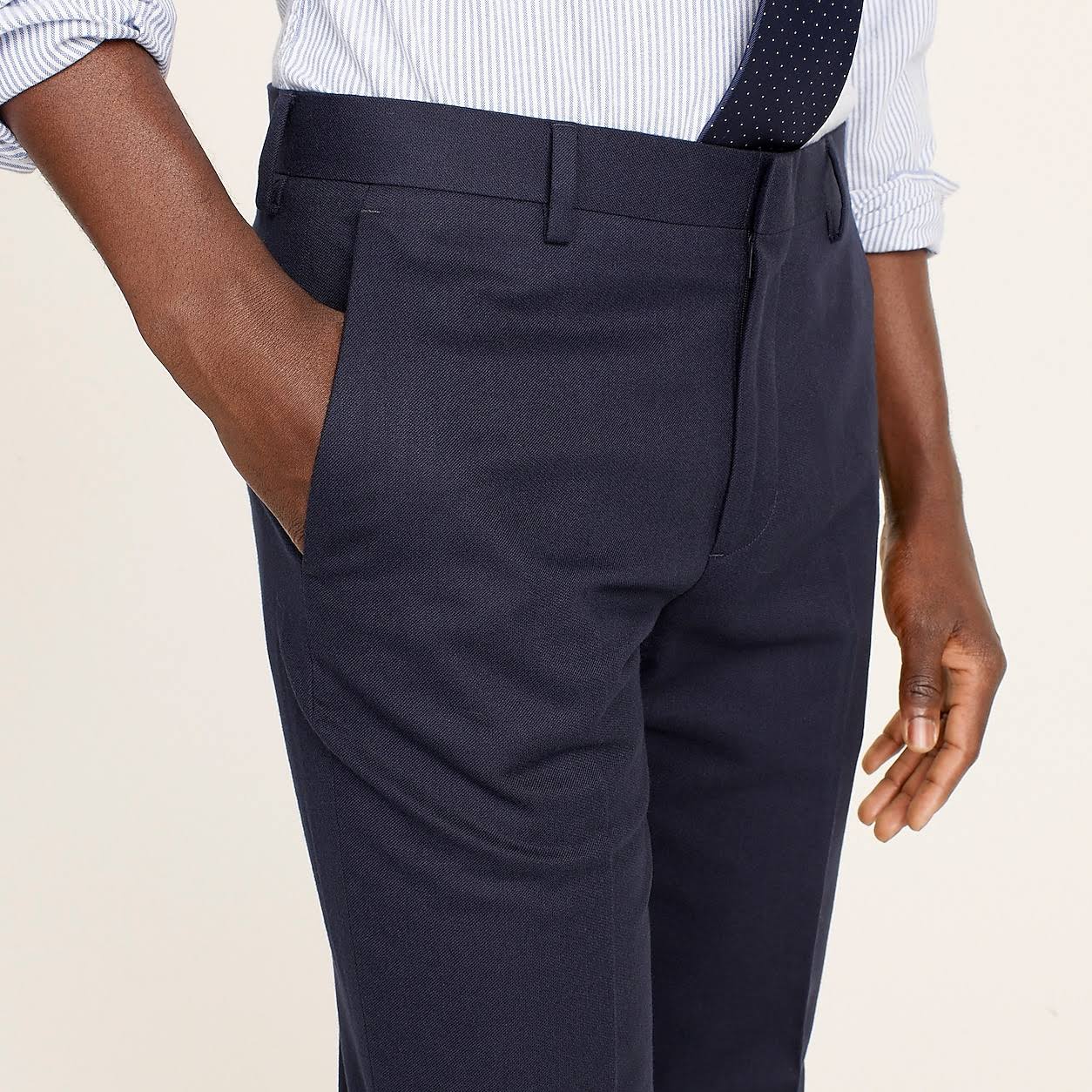 Slim-Fit Unstructured Suit Pant in Wool-Cotton Twill Y14921