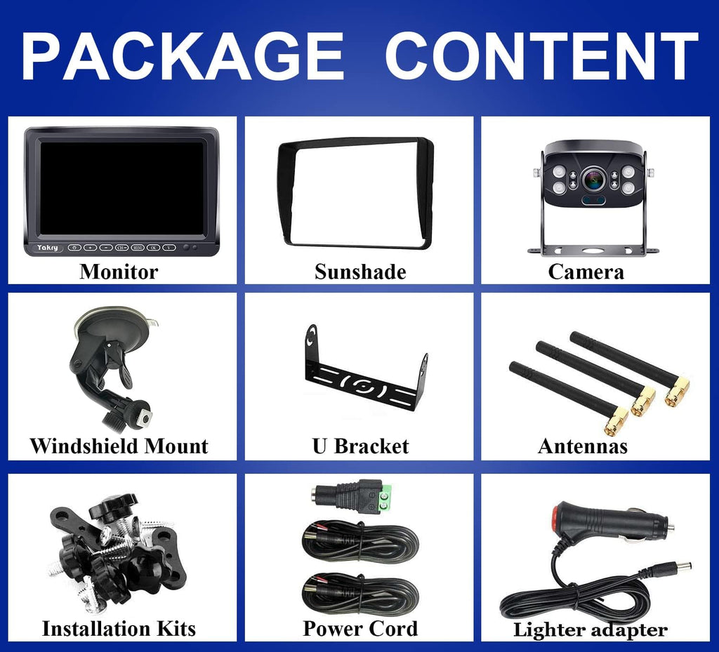 7 Inch Wireless HD 1080P Backup Camera with DVR Monitor V88712