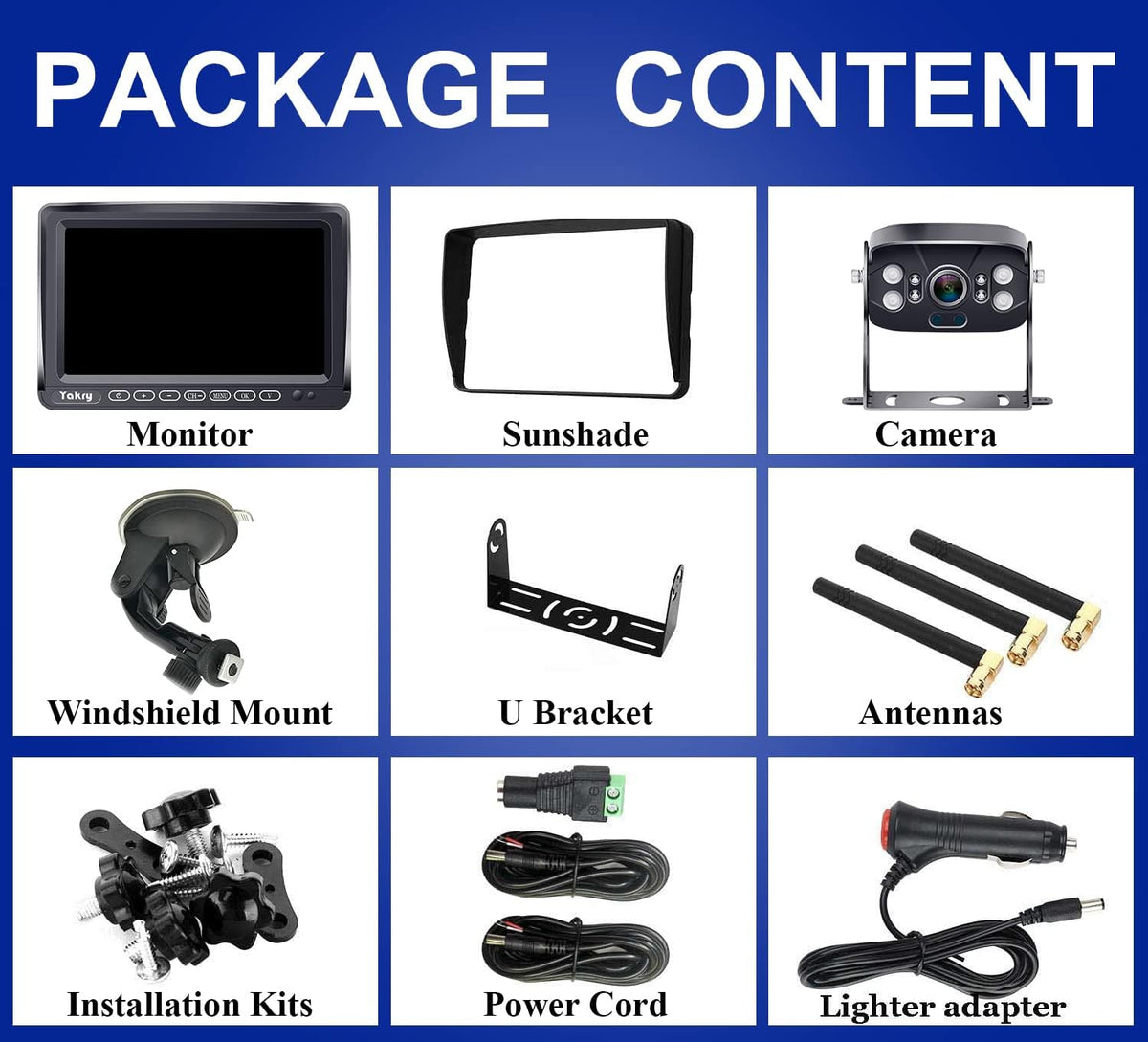 7 Inch Wireless HD 1080P Backup Camera with DVR Monitor V88712