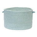 Sea Blue and White Handmade Braided Round Storage Basket A599798