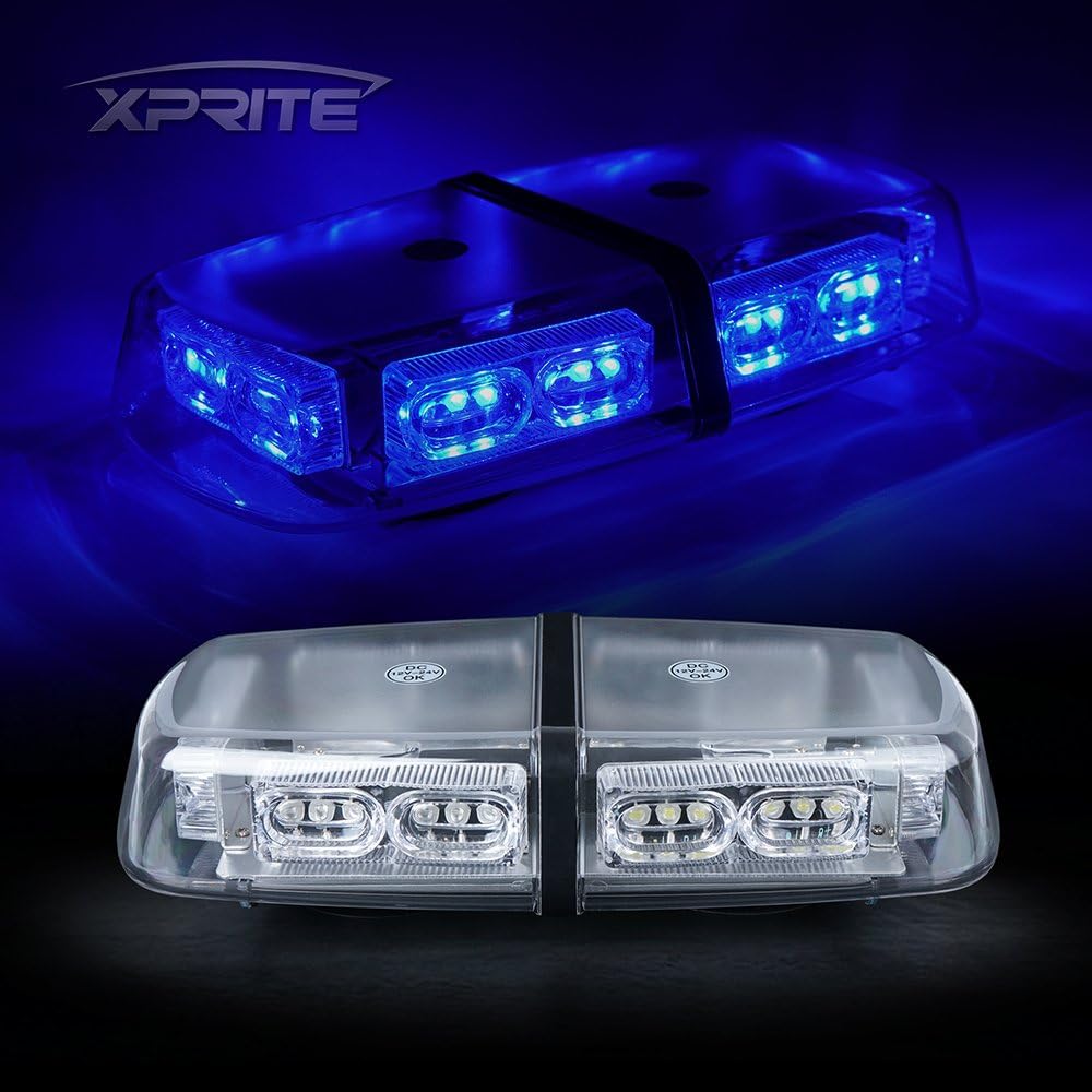 White Red 36 LED Rooftop Mini Bar Strobe Lights with Magnetic Base, Pack of 2 L639