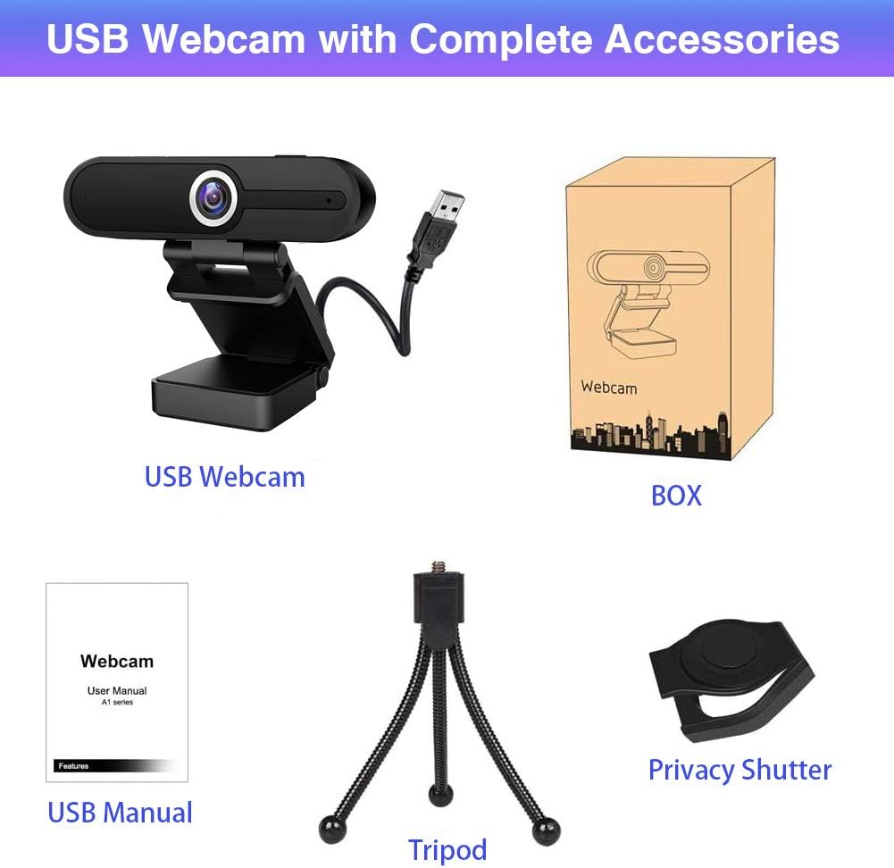 4K Webcam with Microphone, Privacy Cover Z5125