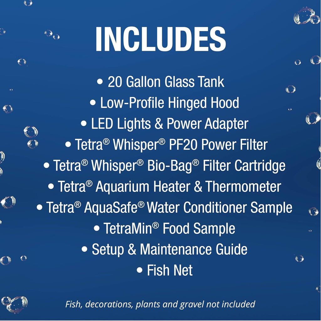 20 Gallon Complete Tropical Fish Tank Kit with LED Lighting X4371