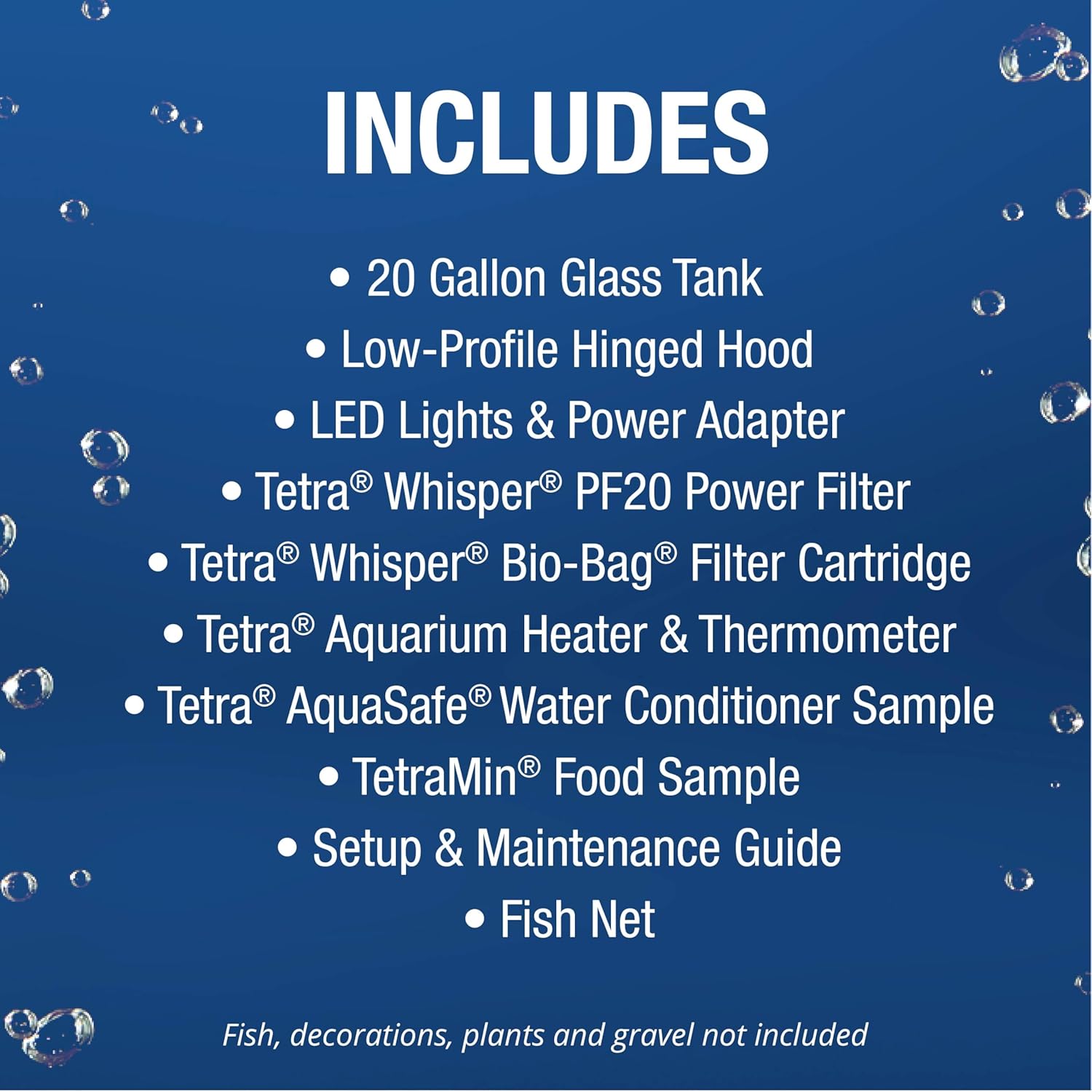 20 Gallon Complete Tropical Fish Tank Kit with LED Lighting X4371