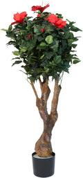 48-Inch UV-Resistant Artificial Hibiscus Plant with Pink Flowers I365273