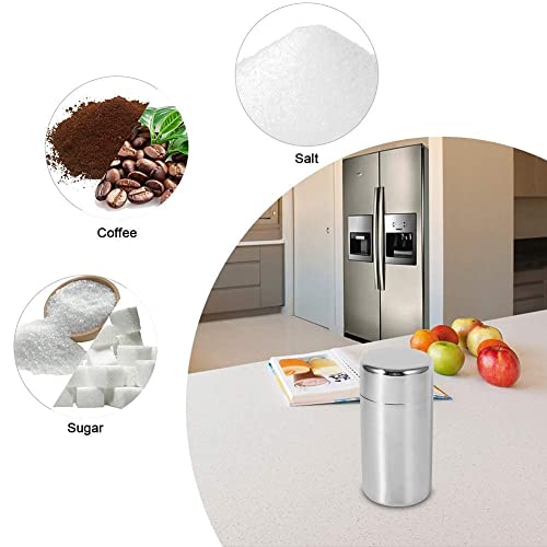 Stainless Steel Tea Canister with Airtight Double Lids (550ml) I479