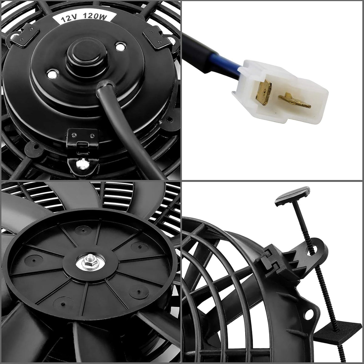 Reversible 16 Inch Electric Engine Radiator Cooling Fan with Mounting Kit 2500 CFM 12 Volts 120 Watts Pack of 2 H48079