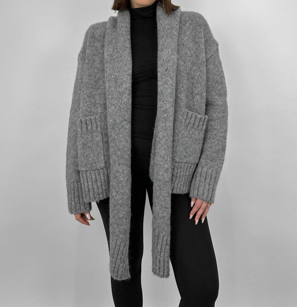 Chunky Knit Scarf Cardigan W190648