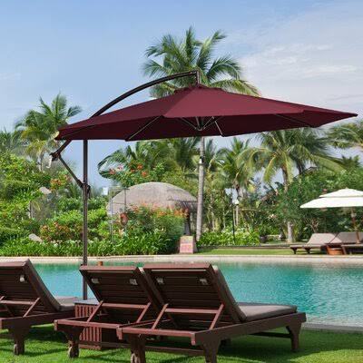 Red Cantilever Umbrella O466