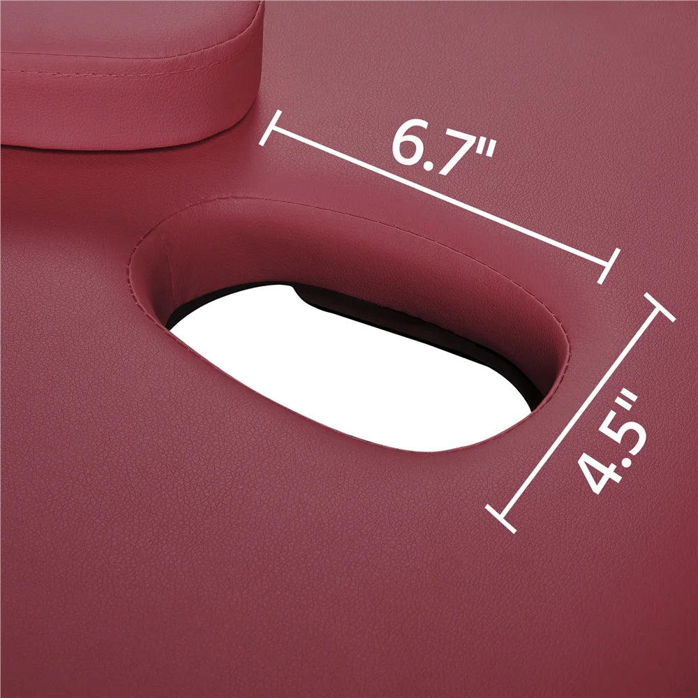 Burgundy Portable Massage Table with Backrest W77358