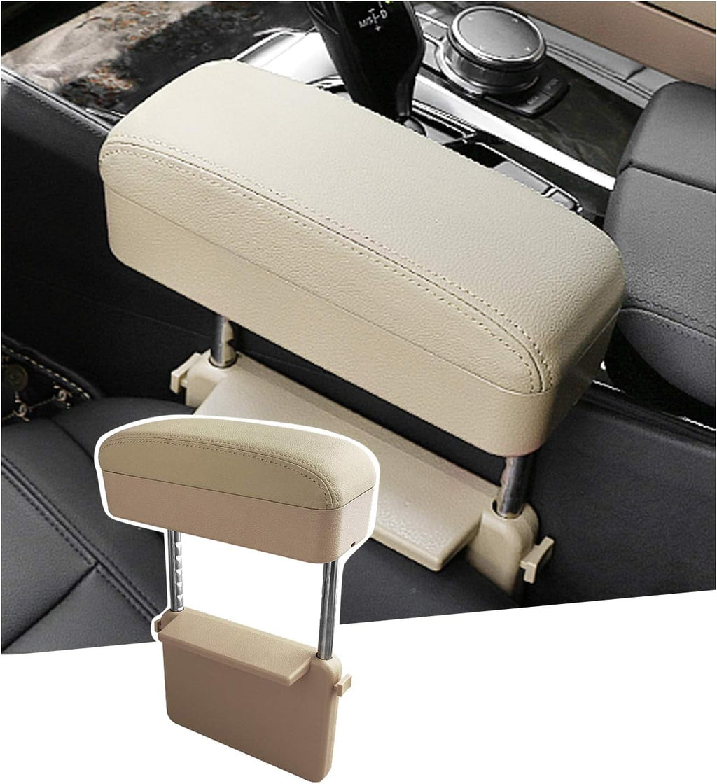 White Adjustable Car Armrest Pad Pack of 2 B528