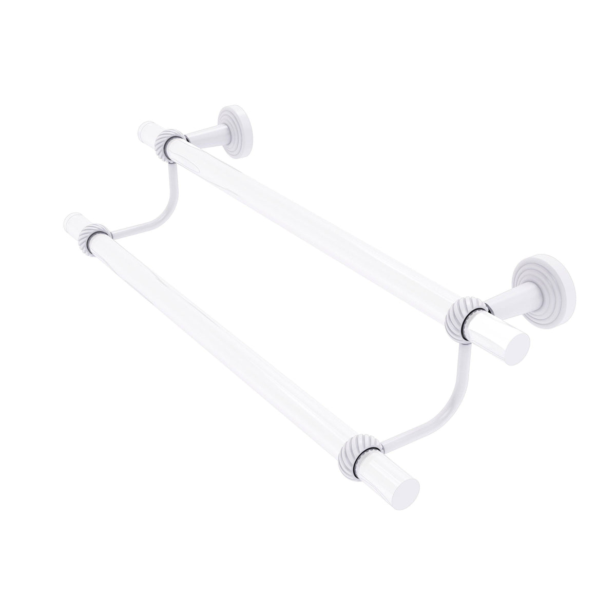 24 in Matte White Double Towel Bar V503