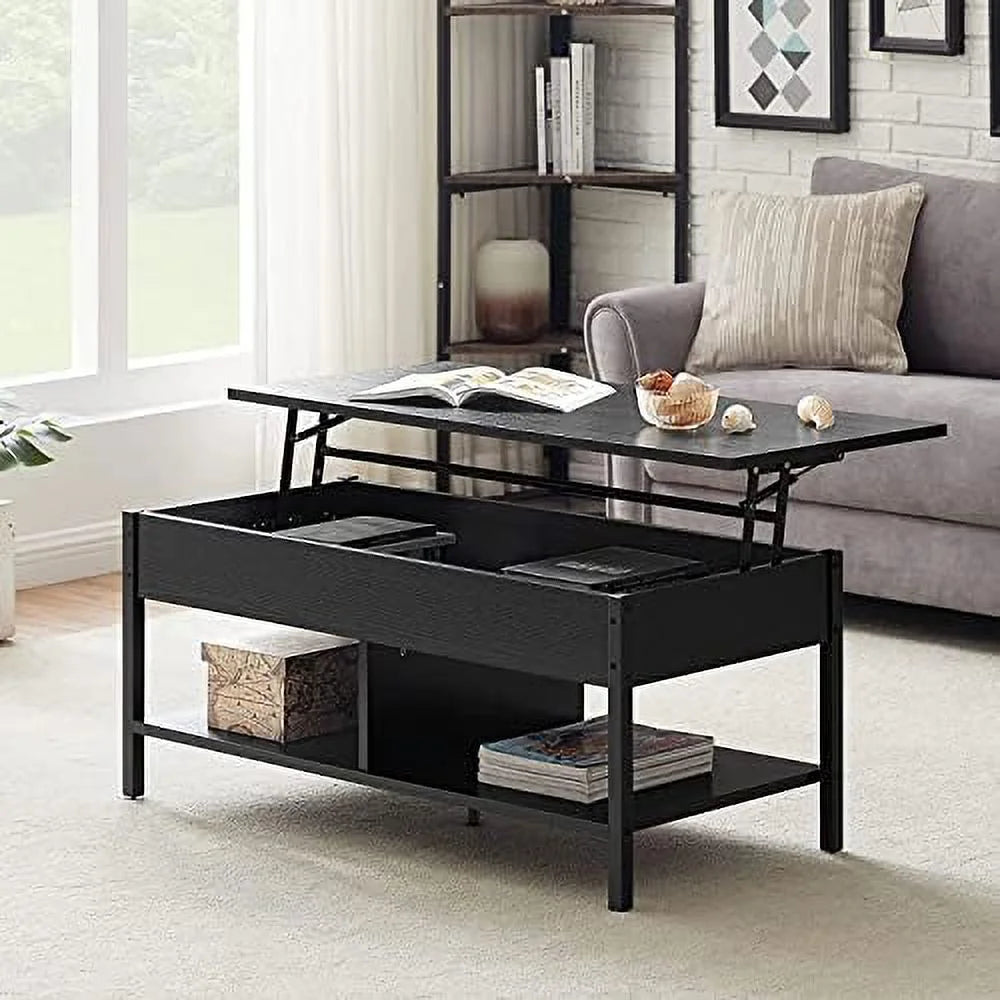 Brown Lift Top Coffee Table with Hidden Compartment K45310