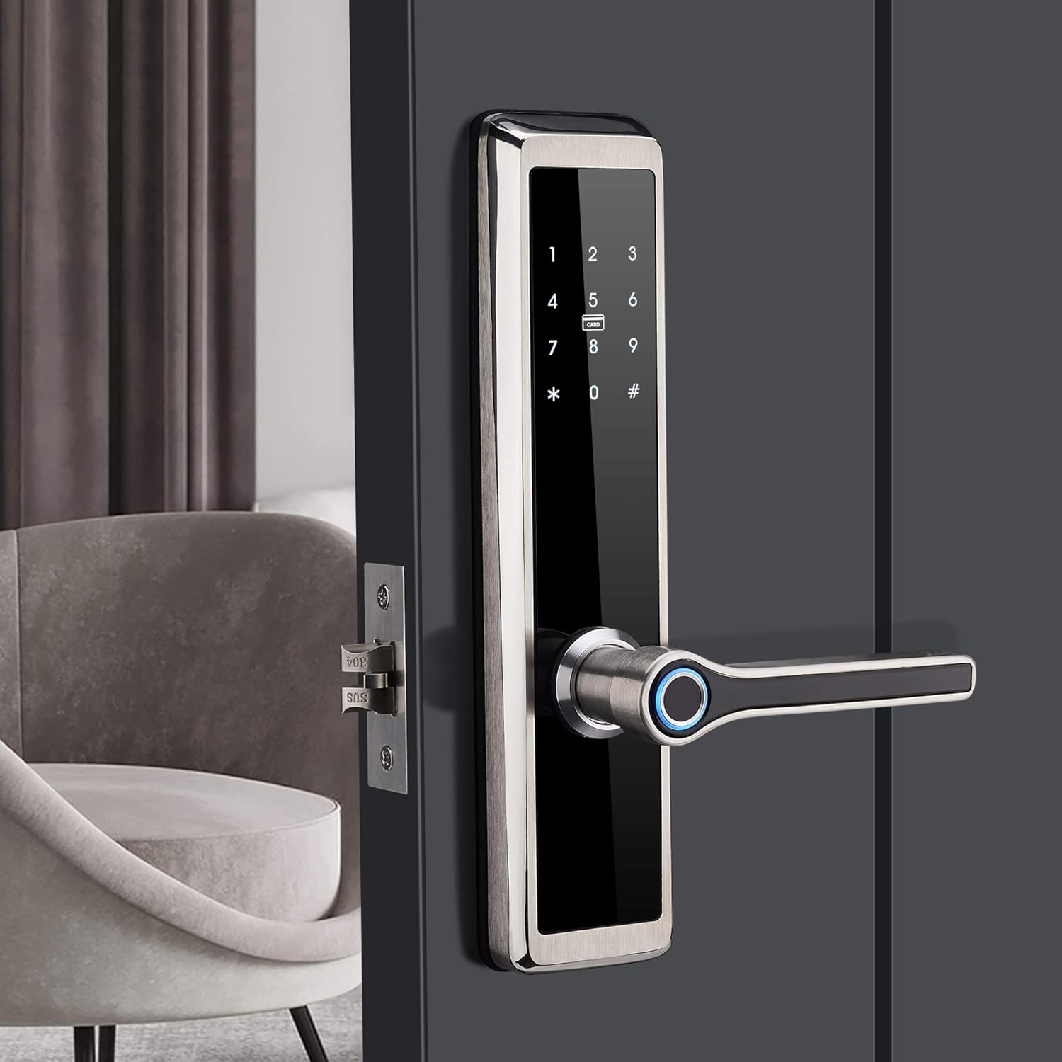 Stainless Steel 304 Digital Fingerprint Door Lock N290574