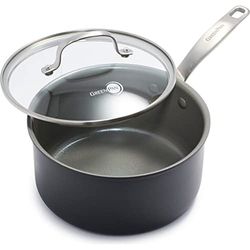 5QT Hard Anodized Ceramic Nonstick Saute Pan with Lid, Gray W808