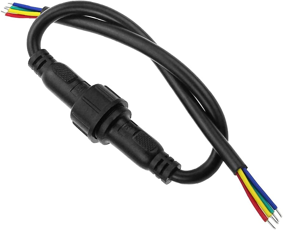 5 Pairs 4 Core Electrical LED Connector IP65 with 20cm 18AWG Cable K7189