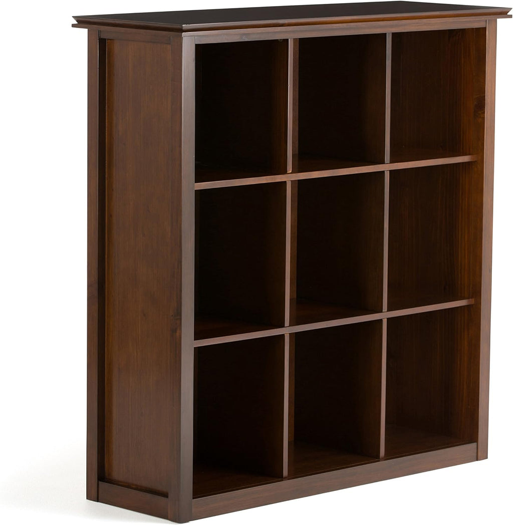 Distressed Grey 9 Cube Solid Wood Bookcase with 9 Shelves Y718