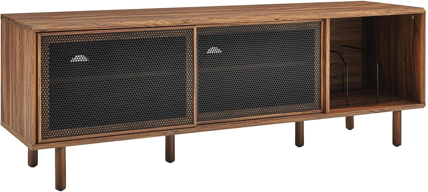 Walnut MDF Particleboard TV and Record Stand P16952