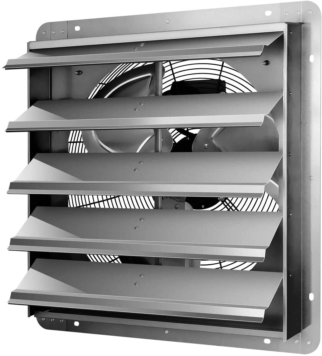 7 Inch Shutter Exhaust Fan Aluminum, 1680 RPM, 760 CFM, Silver Pack of 2 M592338