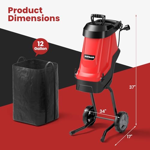 15 Amp Corded Electric Wood Chipper Shredder with Collection Bag V829350