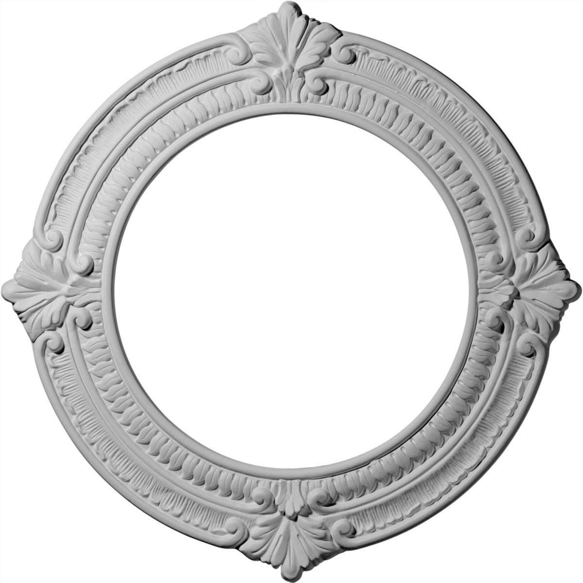13 1/8x22OD x 8x22ID x 5/8x22P Hand-Painted Warm Silver Ceiling Medallion O733