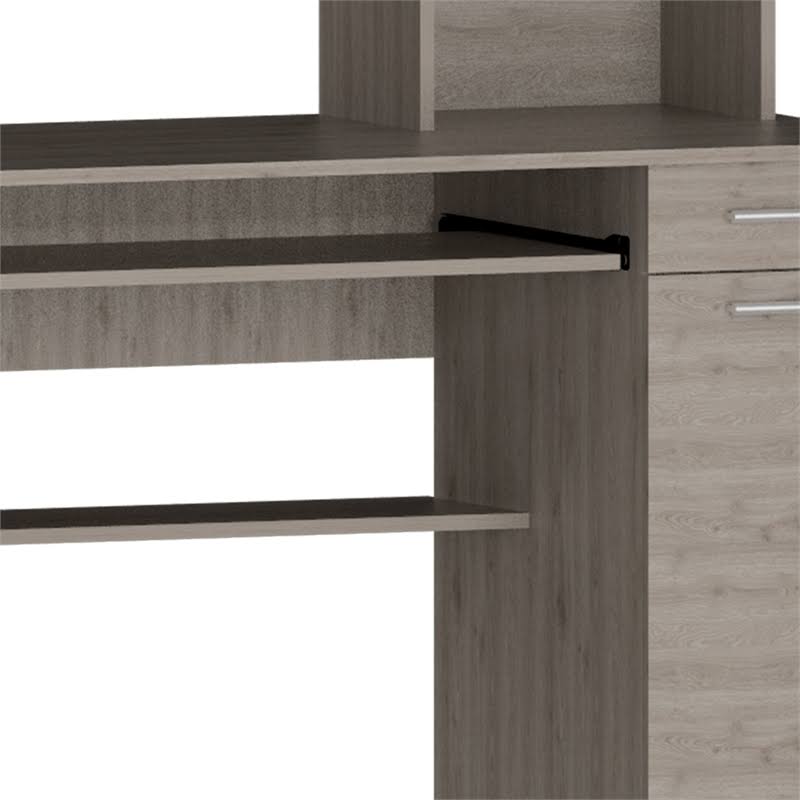 Ash Engineered Wood Desk with Hutch P911510