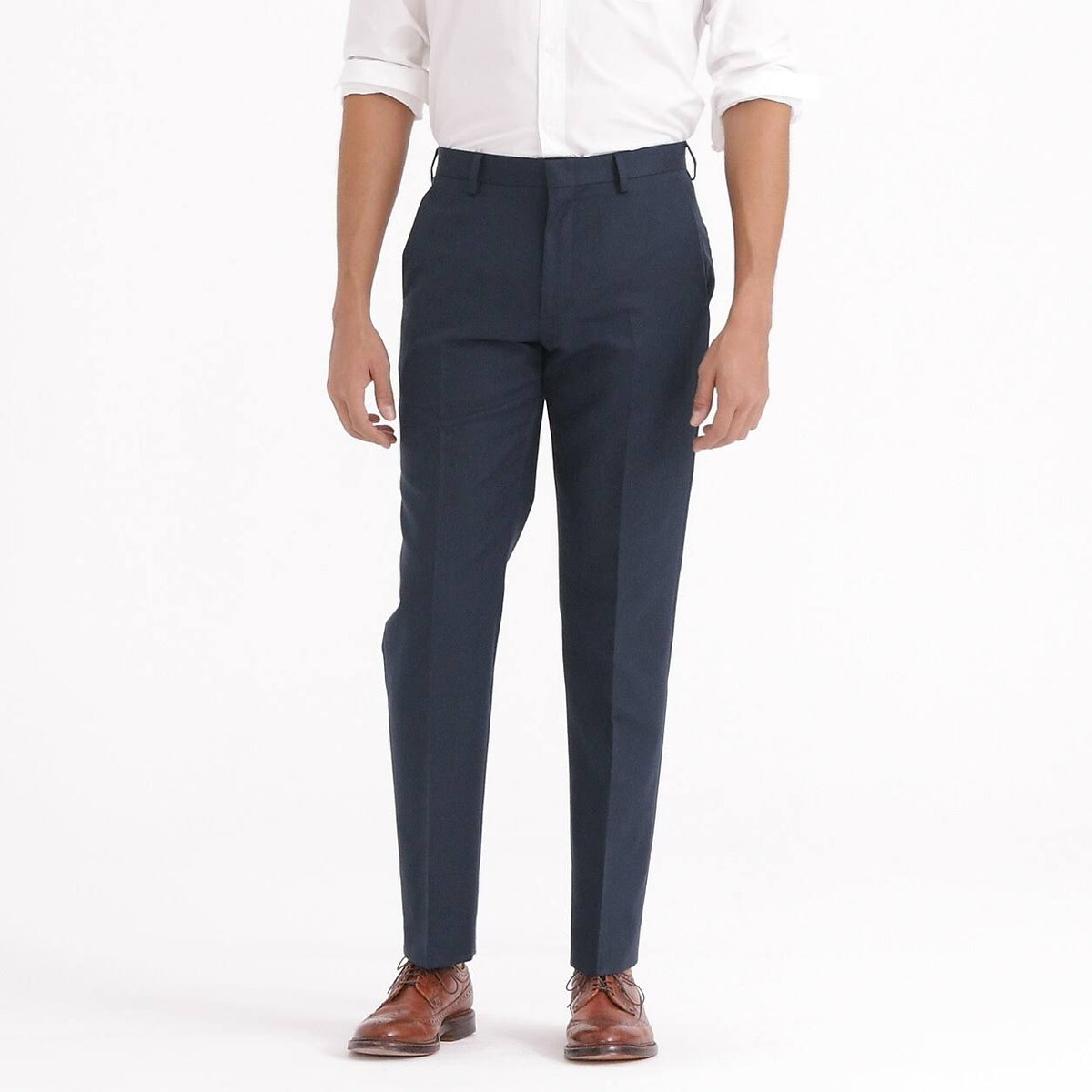 Slim-Fit Unstructured Suit Pant in Wool-Cotton Twill Y14921
