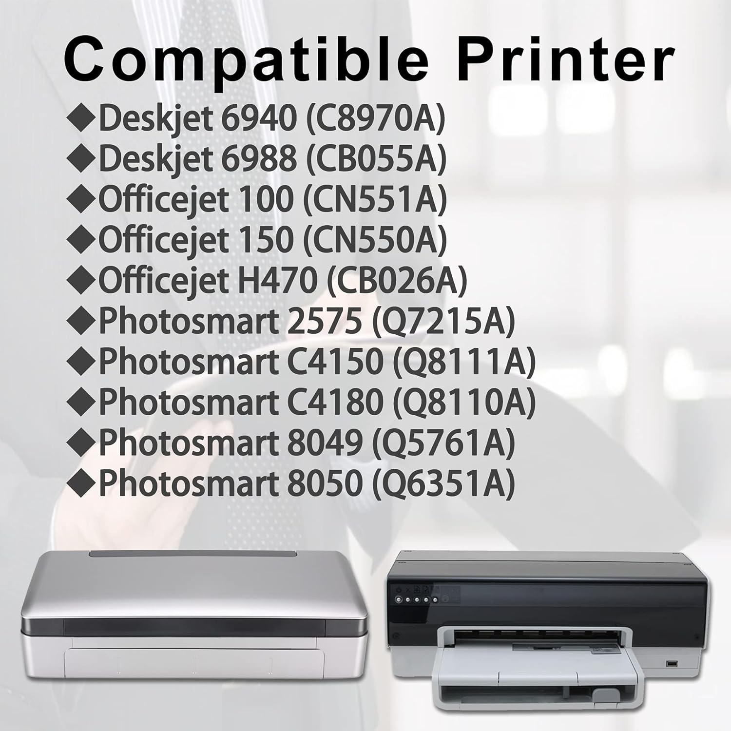 5-Pack Ink Cartridge Replacement for HP Printers (3 Black+2 Tri-Color) G420