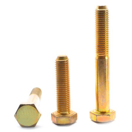 5/8 inch-11 x 2 1/2 inch Coarse Thread Grade 8 Hex Cap Screw Alloy Steel Yellow Zinc Plated Pk 125 H6627