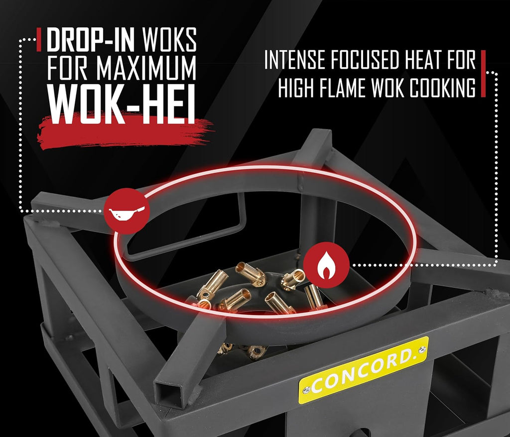 12" Single Propane Outdoor Burner with Built in Wok Ring J42982