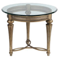 Round End Table with Glass Top Z64129