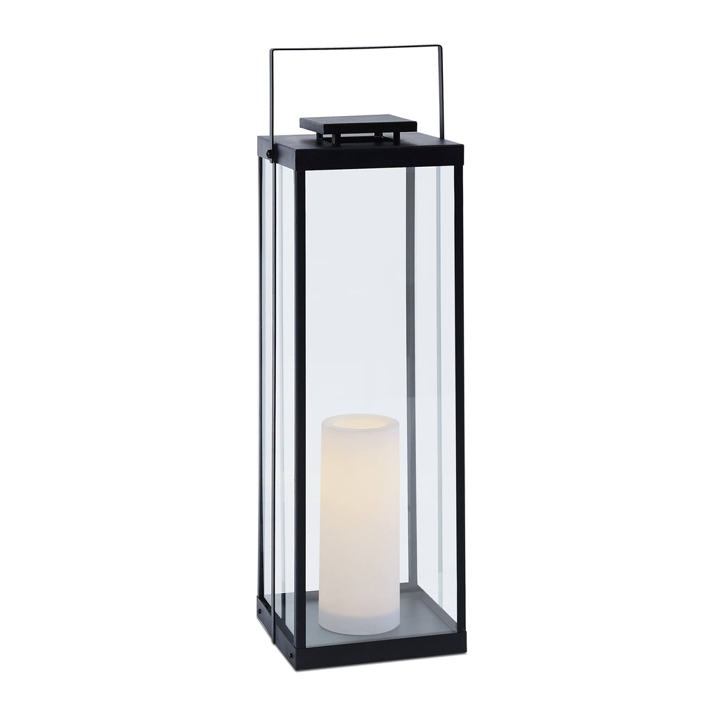 Black Lantern with Flameless Candle X116