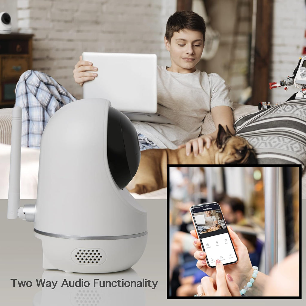Wi-Fi Camera Pan Tilt Zoom with Audio & Video Recording, Pack of 2 J9347
