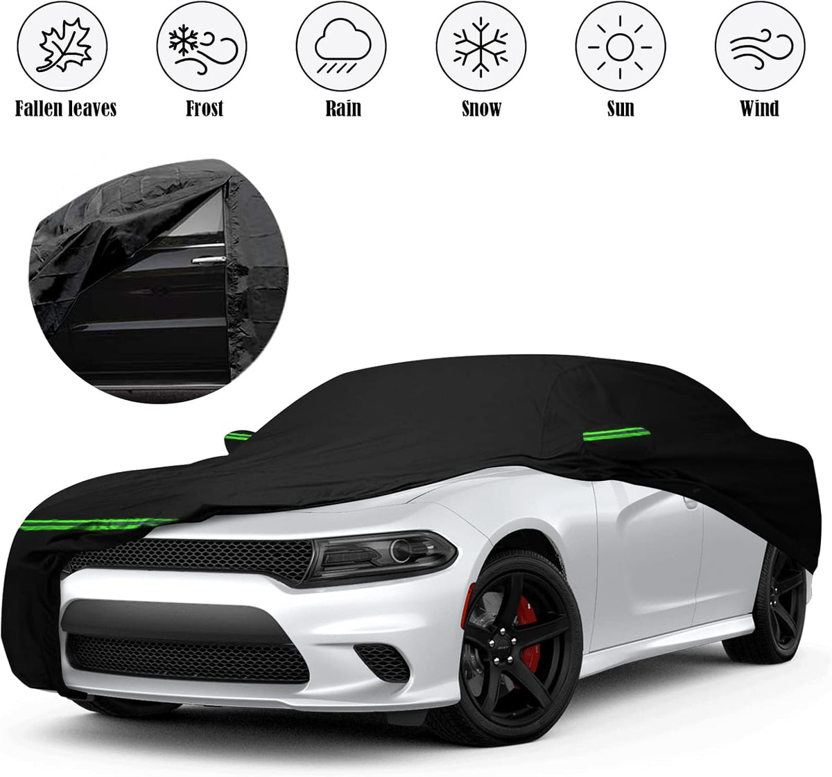 6 Layers Waterproof Custom-Fit Car Cover with Zipper Door U68555