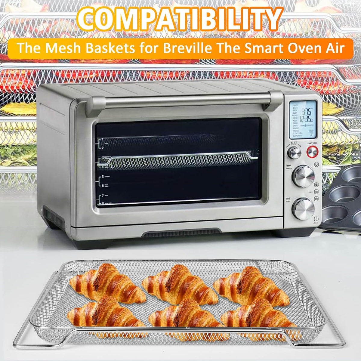 3Pcs Stainless Steel Air Fryer Basket T134136