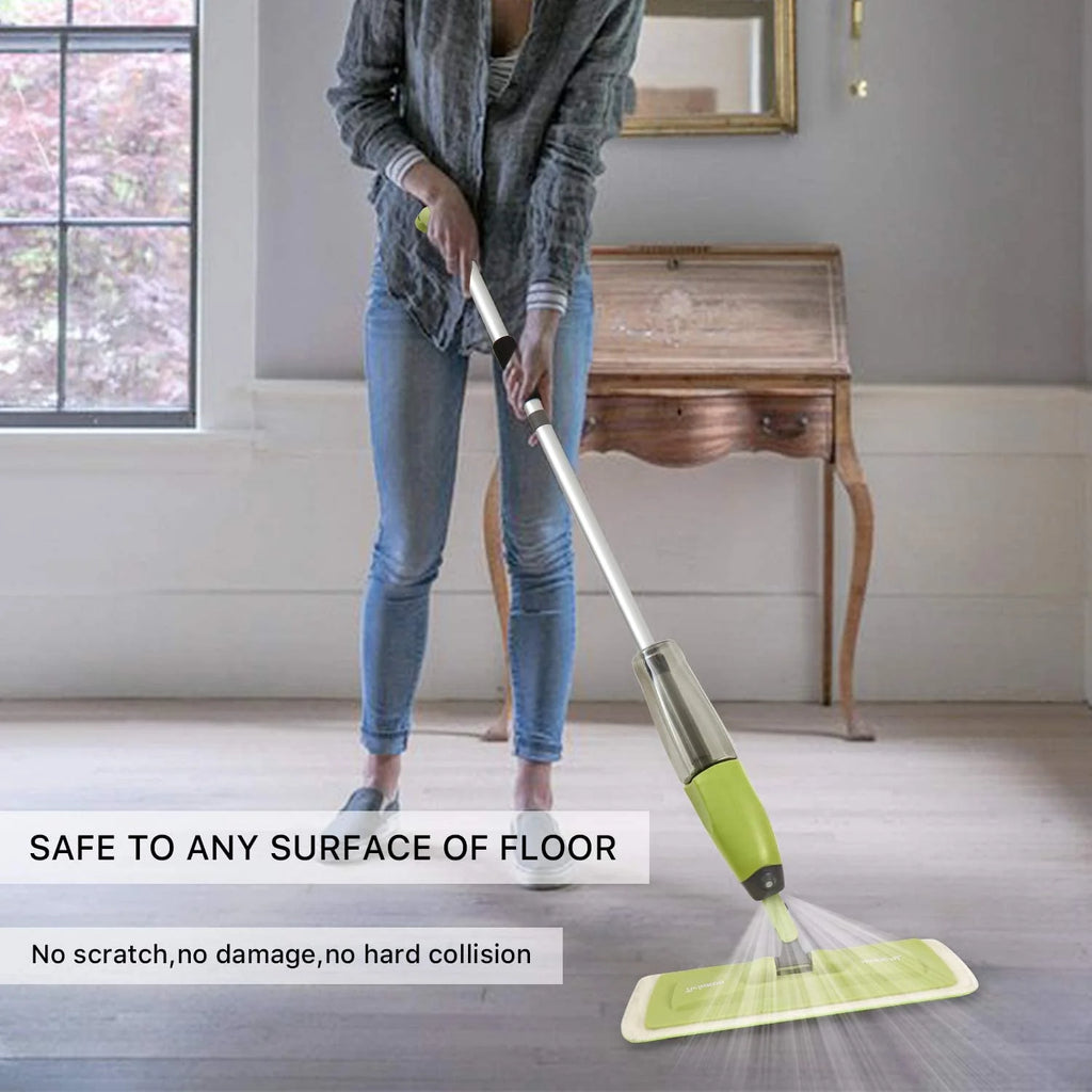 Microfiber Spray Mop with 2 Refillable Water Bottles, 4 Washable Mop Pads, 650 ml F714