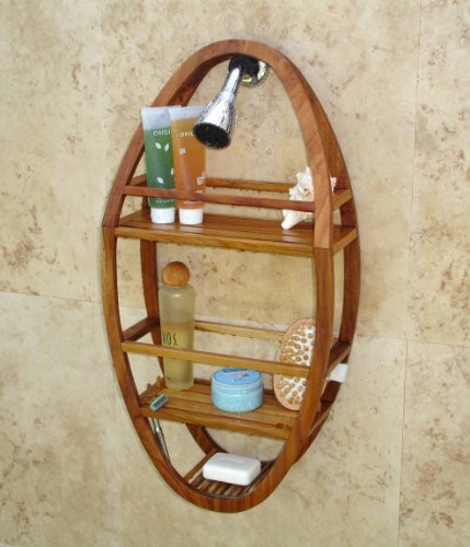 Oval Teak Shower Organizer S6210