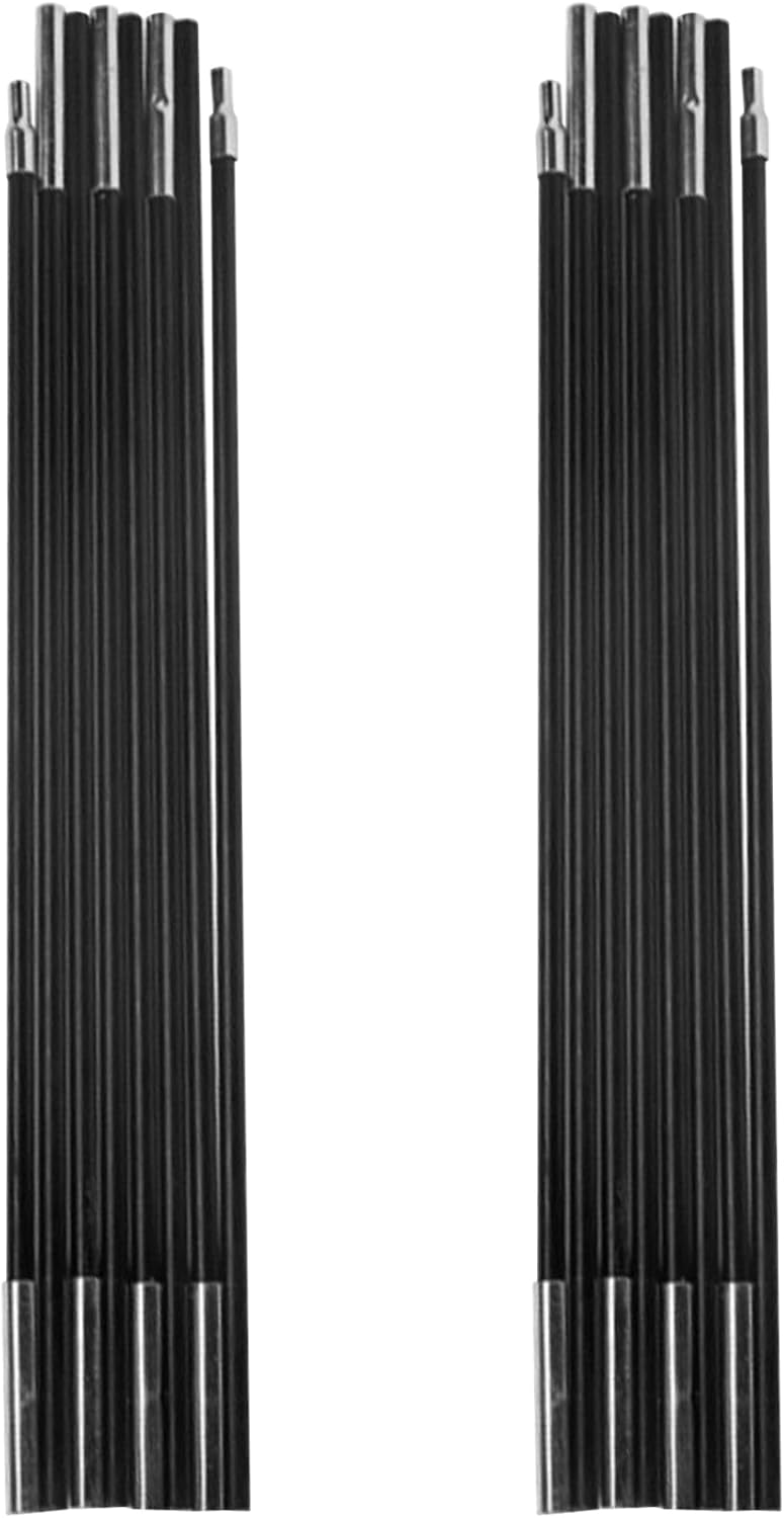 8mm 12.8ft Length Adjustable Fiberglass Tarp Poles 18 Sections O13466
