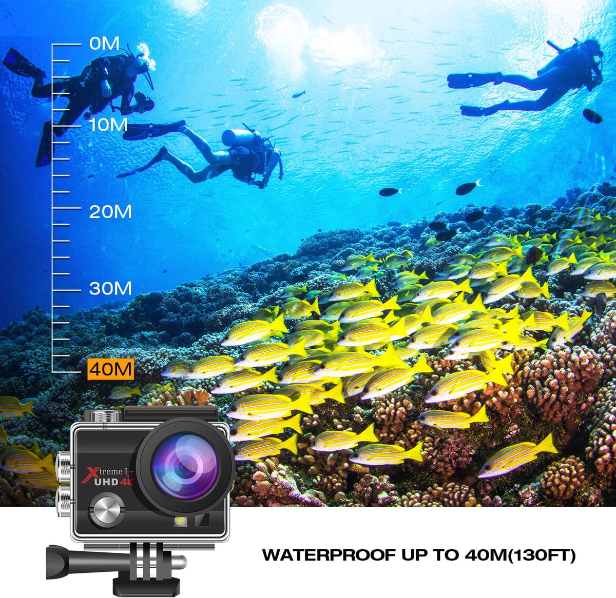 4K 20MP Action Camera with 2 Batteries and Mounting Accessories Kit C220