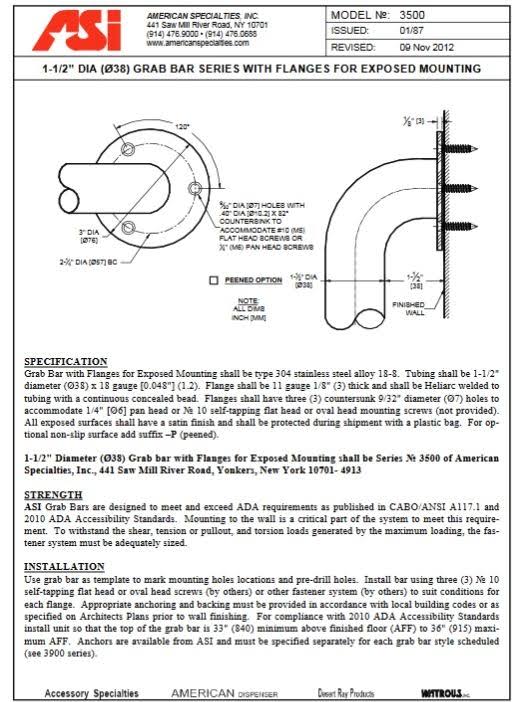 Grab Bars for Restrooms G297